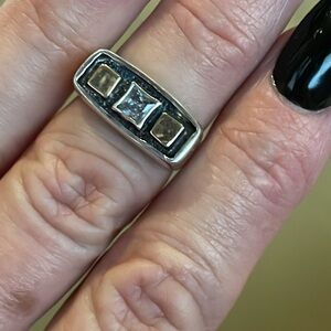 Sterling silver & 14k Gold CZ Ring